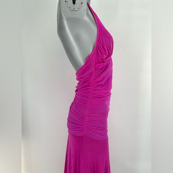 LA PERLA Pink Halter Cover Up Dress & Bikini Top Sz 48 US 12 - Picture 5 of 13